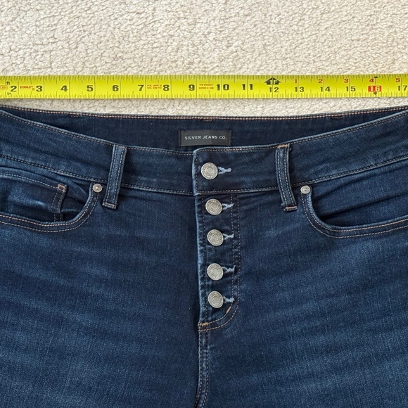 Silver Jeans Suki Slim Boot Button Fly Dark Blue - Picture 7 of 11